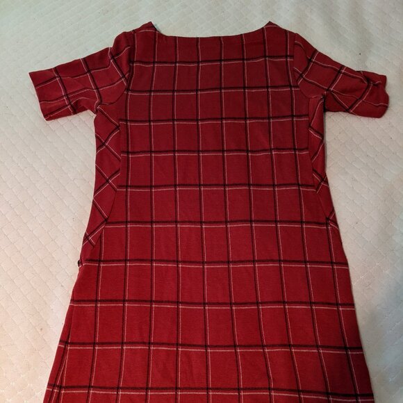 J. JILL XS Red Windowpane Plaid Dress - Picture 5 of 6